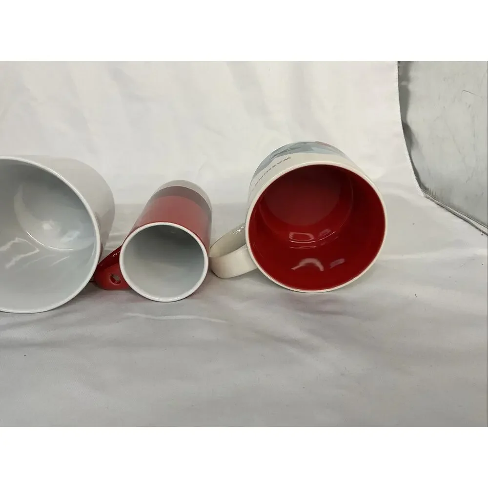VTG STARBUCKS RED 4 MUG CUP LOT FIREWORK CHRISTMAS WASHINGTON - Picture 8 of 8